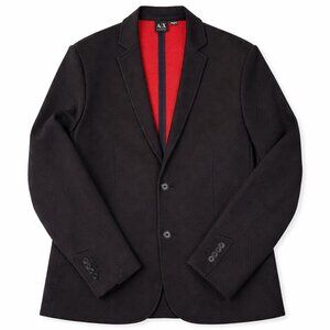 A/X Armani Exchange Quilted Blazer Black L Red Lining
